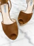 Sandália Prada Suede Block Heel Marrom 38Br - Brechó Closet de Luxo