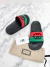 Slide Gucci Interlocking Web Rubber Preto 34BR - loja online