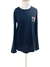 Blusa Chanel CC Logo Embroidered Longsleeves Preta Tam.M - comprar online