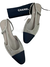 Slingback Chanel Crystal Embossed Logo Bicolor 37BR - comprar online