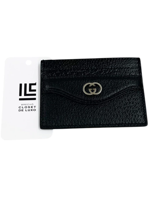 Porta Cartões Gucci Interlocking GG Black Leather - comprar online