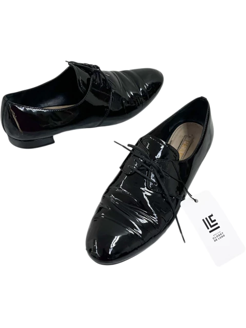 Sapato Prada Lace Up Derby Patent Leather Preto 37Br