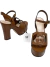 Sandália Gucci GG Interlocking Openwork Marrom 3435BR