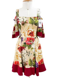 Vestido Dolce&Gabbana Fiori Beige Floral Print Tam.P - comprar online