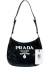 Bolsa Prada Cleo Logo Sequin Embellished Mini Preta