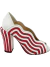 Peep Toe Fendi Decollete Stripes White n Cherry 33Br