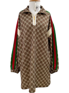 Vestido Gucci Blondie GG Logo Web Light Brown Tam.M