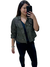 Jaqueta Burberry London Crop Jacket Verde Militar Tam.M na internet