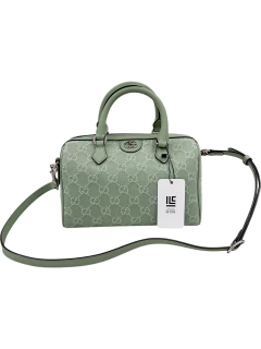 Bolsa Gucci Ophidia Small Top Handle Denim Green Monograma
