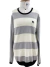 Blusa Burberry Black Label Cotton Stripes Logo Cinza e Off White Tam.P