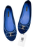 Sapatilha Louis Vuitton Oxford Ballerina Logo Suede Navy Blue 3536Br