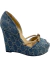 Sandália Gucci GG Denim Bamboo D'orsay Heel 35Br