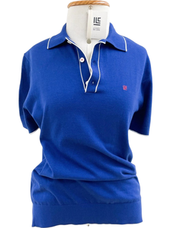 Camisa Polo Carolina Herrera Pima Cotton Logo Navy Blue Tam.P - MASCULINO