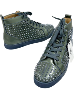 Sneaker Louboutin Spiked Metallic Verde e Azul 44Br - MASCULINO