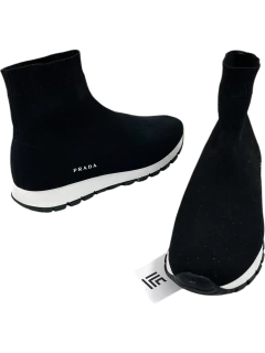 Tênis Prada Knit High Top Preto 36Br