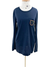 Blusa Chanel CC Logo Embroidered Longsleeves Azul Tam.M - comprar online
