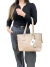 Bolsa Prada Phenix Tote Vitello Leather Logo Bege