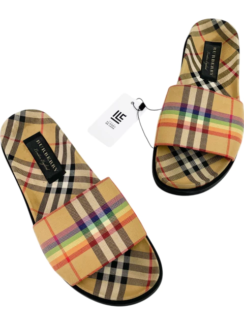 Slide Burberry Ashmore Rainbow Check 43Br - MASCULINO - comprar online