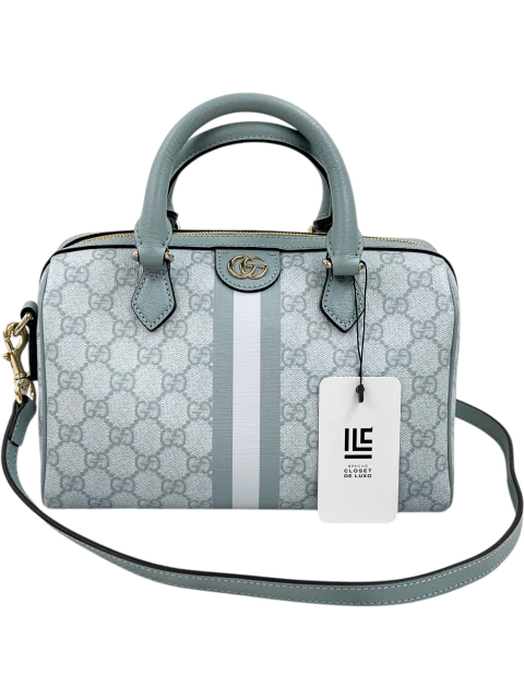 Bolsa Gucci Ophidia Small Top Handle Light Blue Monograma