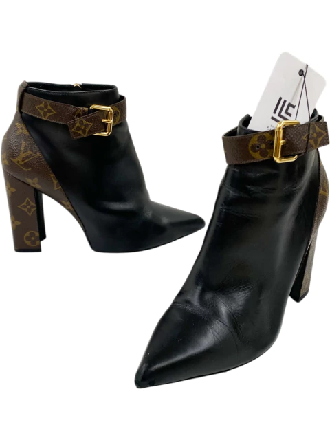 Bota Louis Vuitton Matchmake Low Preta e Monograma 36Br