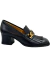 Mocassim Gucci GG Interlocking Fringe Mid-Heel Preta 34BR