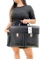 Pasta Montblanc Logo Brushed Leather Preta