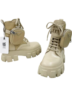 Bota Prada Monolith Re-Nylon Bege 34BR