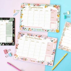 Planner semanal flores beige - comprar online