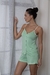PIJAMA ALÇA AMERICANO SOFIA - VERDE CLARO - Elegância Pijamas