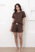 PIJAMA FEMININO CURTO BÁSICO BEATRIZ - MARROM - comprar online