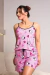 PIJAMA ALÇA ESTAMPADO LUA - VAQUINHA ROSA - comprar online