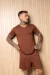 PIJAMA MASCULINO GOLA V ZION - MARROM na internet