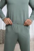 PIJAMA MASCULINO LONGO CALÇA E MANGA LONGA GOLA V - RYAN - VERDE MINT - Elegância Pijamas