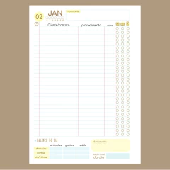 (Cliente de 30 em 30 minutos sem horário) Miolo Impresso de Agendamento Permanente A5 75g 386 páginas - comprar online