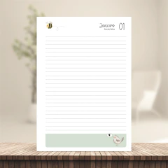 (BPD Jardim 2027 s/ horas) Miolo de Agenda Datada 2027 1DPP A5 406 páginas 75g
