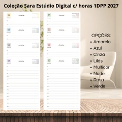 (Coleção Sara Estudio Digital 2027 c/ horas) Miolo de Agenda Datada 2027 1DPP A5 438 páginas 75g