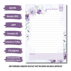 (Violeta - sem versículos) Miolo de Agenda Datada 2026 1DPP A5 378 páginas - comprar online