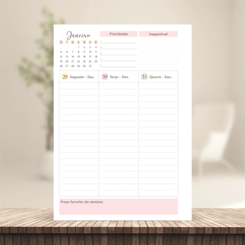 (Escolha - Planner Master Elegance 2026 Vertical c/ Pauta) Miolo de Planner Datado 2026 17x23cm 90g 218 páginas - comprar online