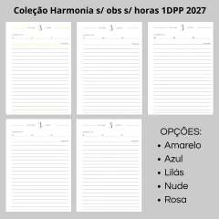 (Coleção Harmonia 2027 s/obs s/ horas) Miolo de Agenda Datada 2027 1DPP A5 418 páginas 75g