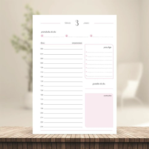 (Rosa - Harmonia 2026 c/obs c/horas) Miolo de Agenda Datada 2026 1DPP A5 418 páginas 75g - comprar online