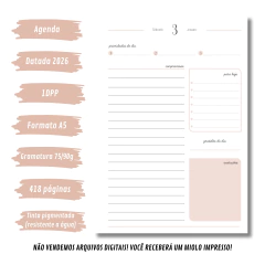 (Nude - Harmonia 2026 c/obs s/horas) Miolo de Agenda Datada 2026 1DPP A5 418 páginas - comprar online