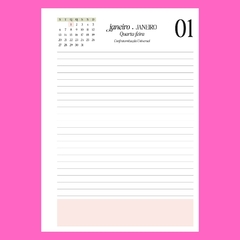 (Self Love Colorida com horas) Miolo de Agenda Datada 2025 1DPP A5 408 páginas 75g - loja online