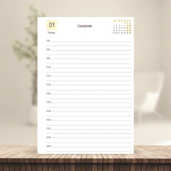 (Amarelo - SED 2027 c/ horas) Miolo de Agenda Datada 2027 1DPP A5 438 páginas 75g