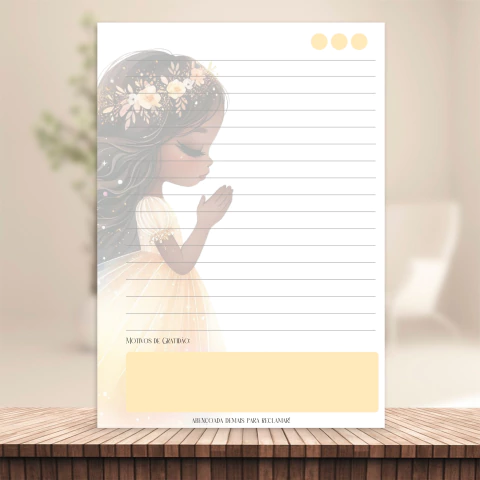 (Abençoada - Amarelo) Miolo Impresso A5 90g 200 páginas Impressão Frente e Verso - comprar online