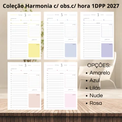 (Coleção Harmonia 2027 c/obs c/ horas) Miolo de Agenda Datada 2027 1DPP A5 418 páginas 75g
