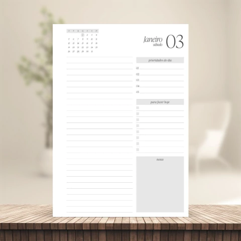 (Cinza - PA c/ planejamento s/ horas) Miolo de Agenda Datada 2026 1DPP A5 408 páginas 75g - comprar online