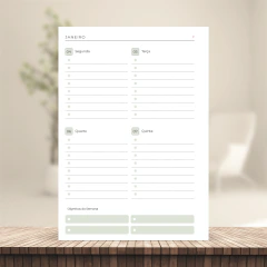 (Verde - BPD Planner Quadrante 2027) Miolo de Planner Datado 2027 A5 90g 240 páginas
