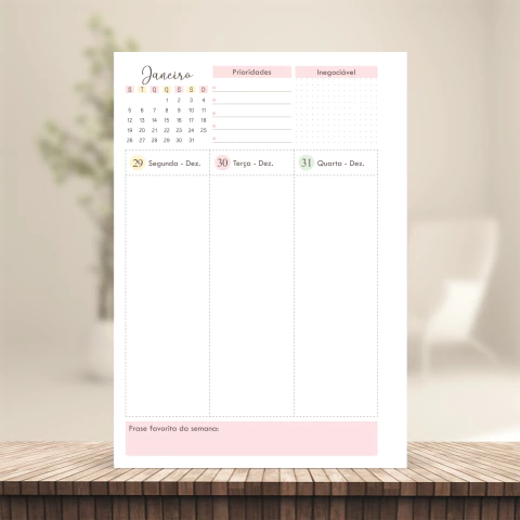 (Escolha - Planner Elegance 2026 Vertical s/ Pauta) Miolo de Planner Datado 2026 A5 90g 218 páginas - comprar online