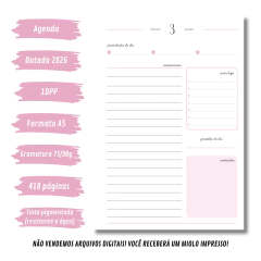 (Rosa - Harmonia 2026 c/obs s/horas) Miolo de Agenda Datada 2026 1DPP A5 418 páginas - comprar online