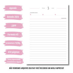 (Rosa - Harmonia 2026 s/obs s/horas) Miolo de Agenda Datada 2026 1DPP A5 418 páginas - comprar online